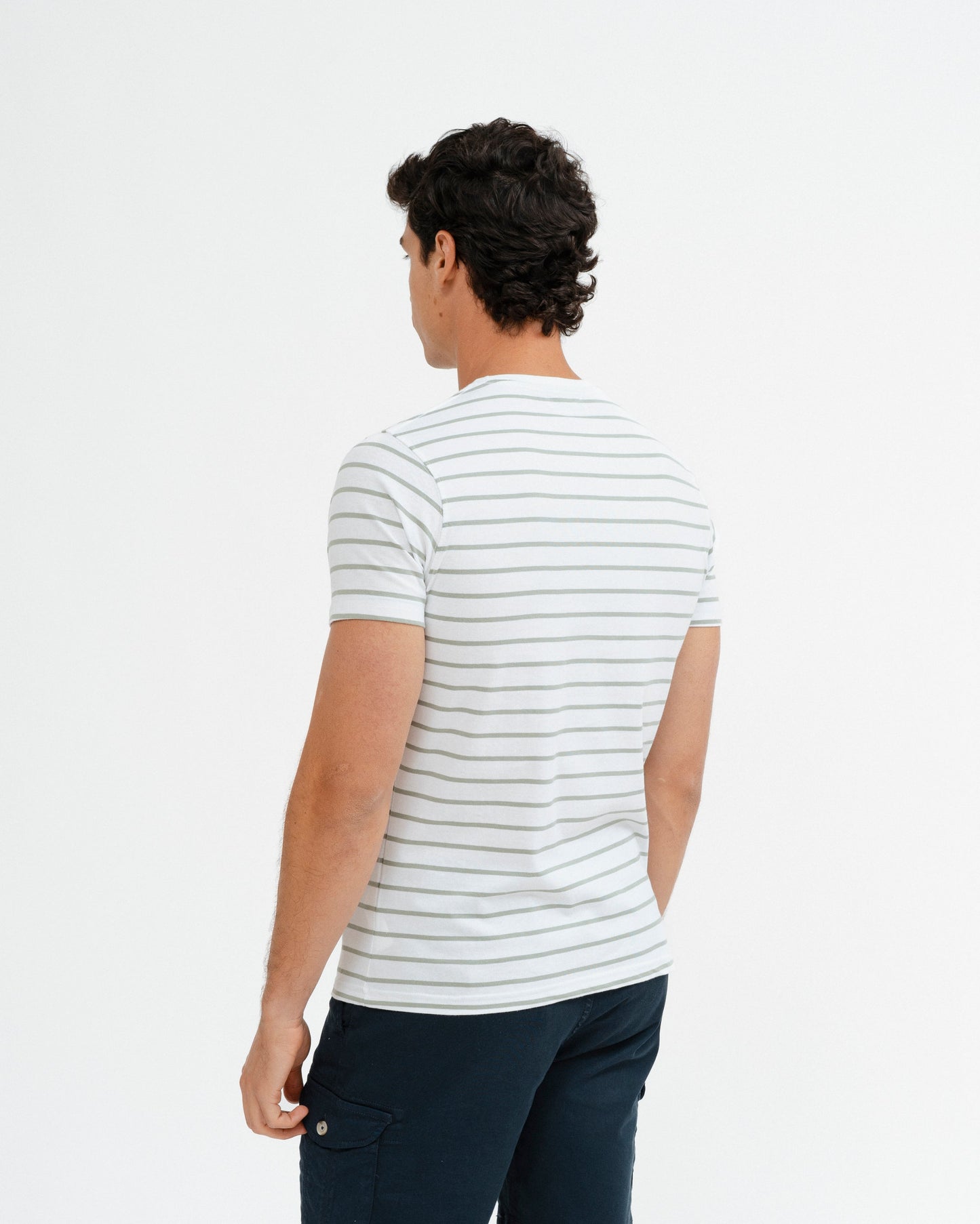 CAMISETA RAYA TEJIDA VERDE