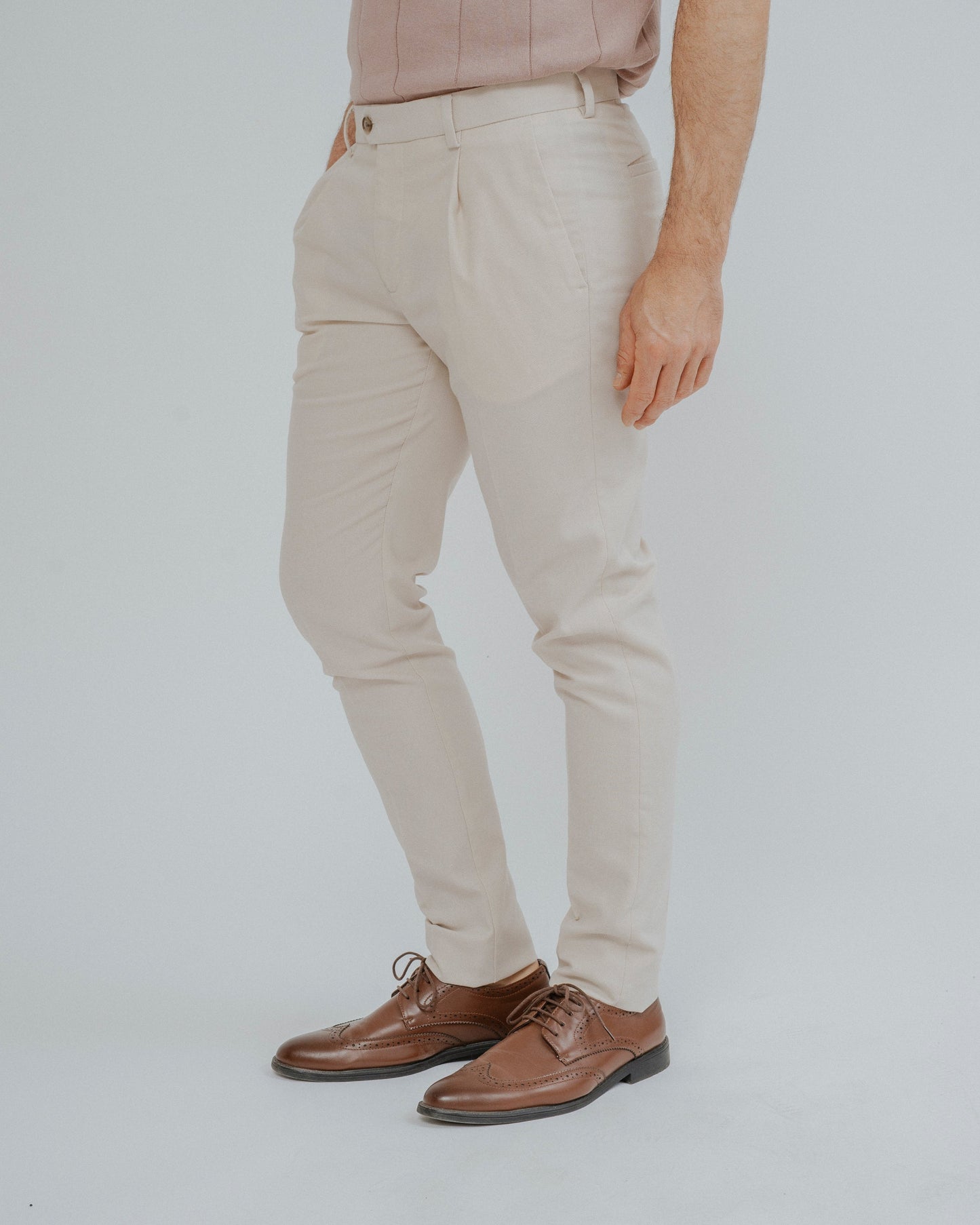 PANTALÓN CASUAL TRAJE PINZAS BEIGE