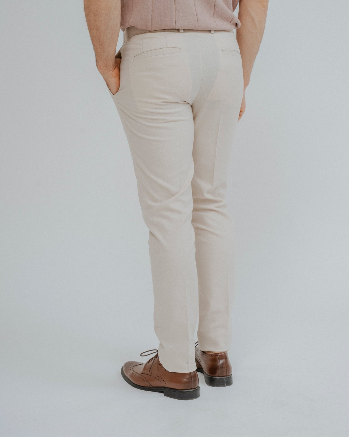 PANTALÓN CASUAL TRAJE PINZAS BEIGE