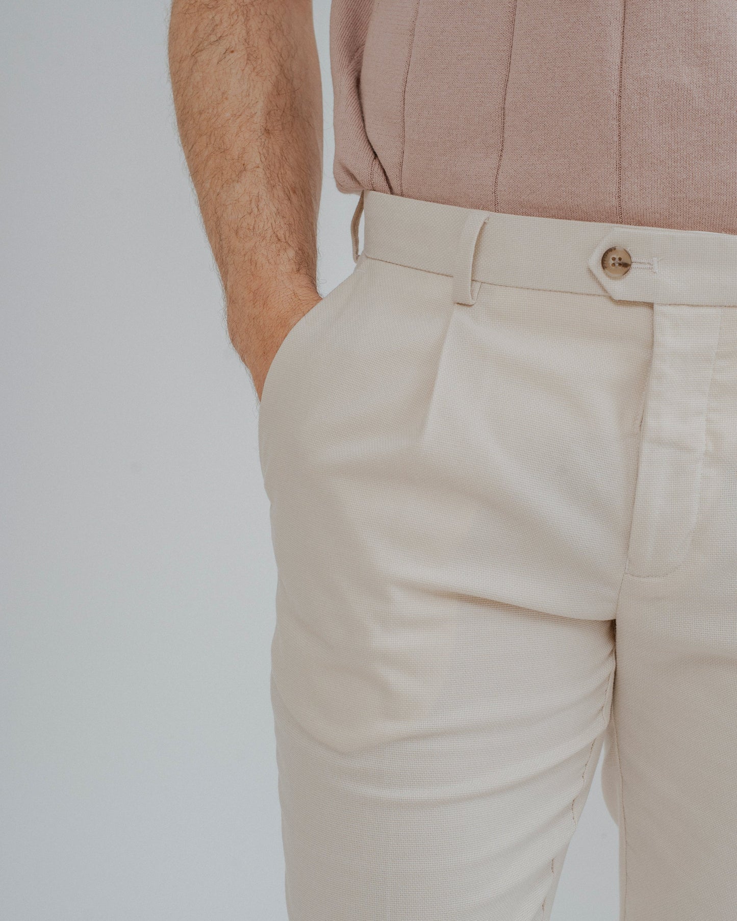 PANTALÓN CASUAL TRAJE PINZAS BEIGE