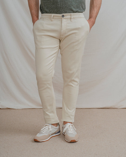 PANTALÓN CHINO SKINNY CROPPED BEIGE