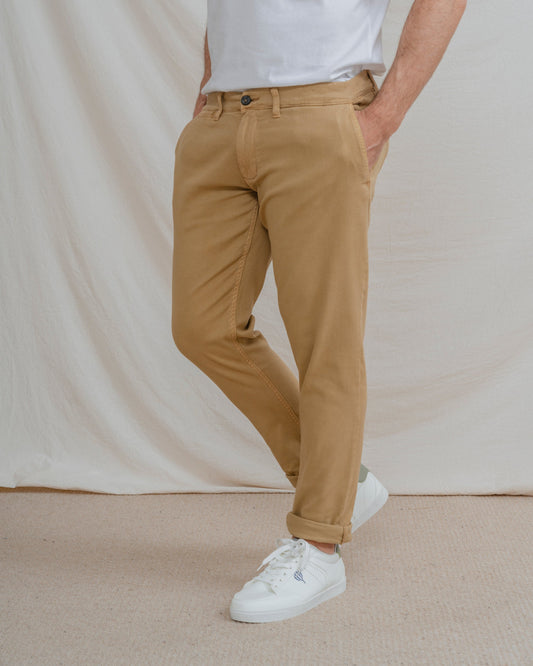 PANTALÓN CHINO SKINNY CROPPED CAMEL