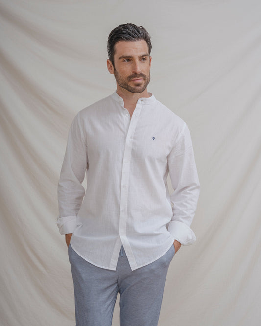 CAMISA FLAMÉ MAO CON LINO BLANCA