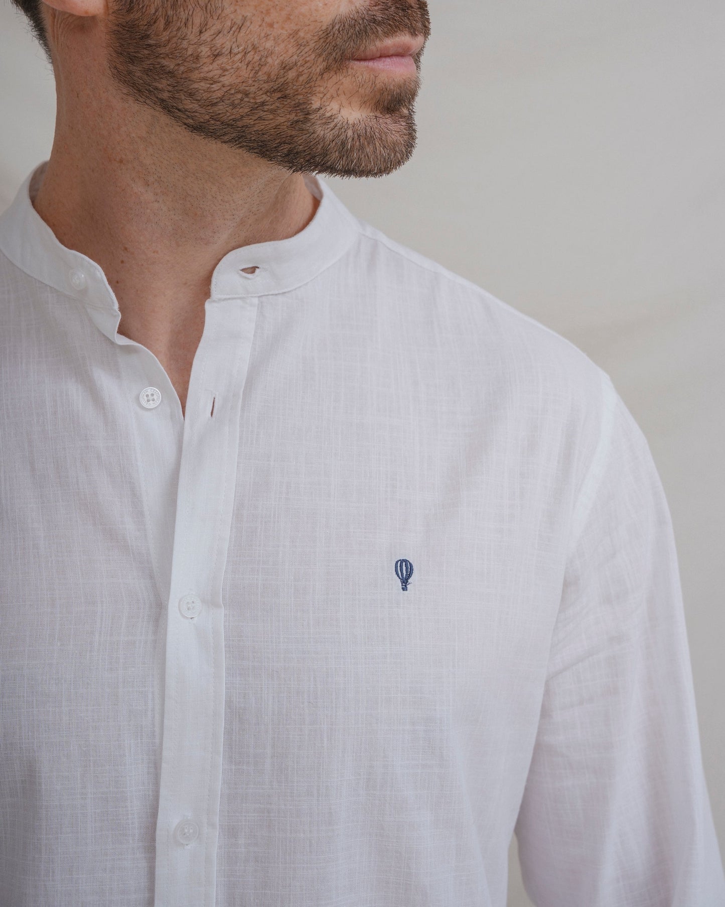CAMISA FLAMÉ MAO CON LINO BLANCA