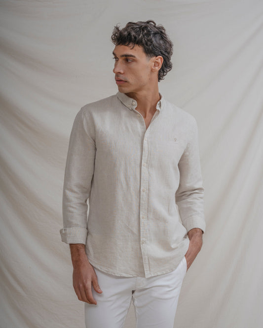 CAMISA LINO BEIGE