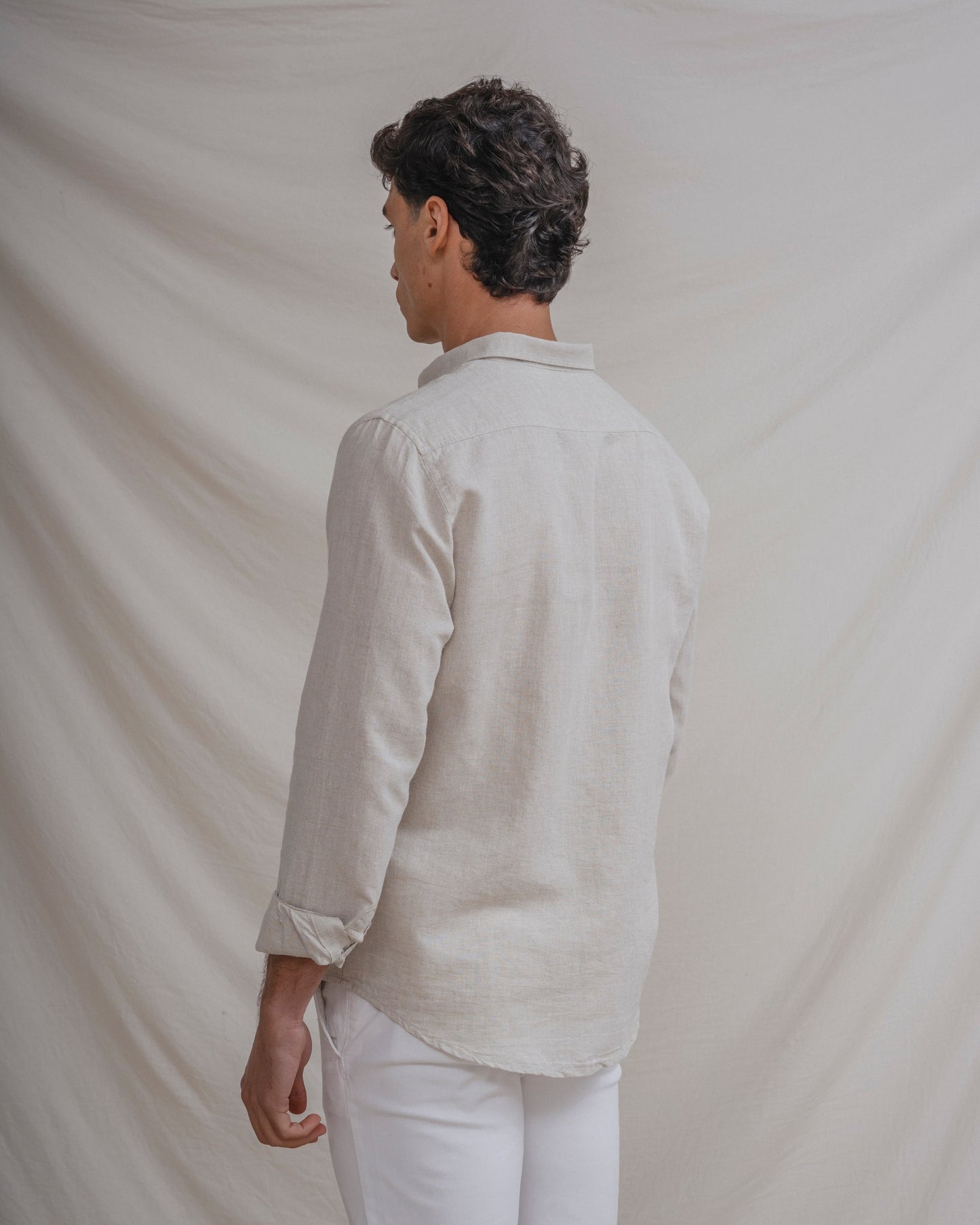 CAMISA LINO BEIGE
