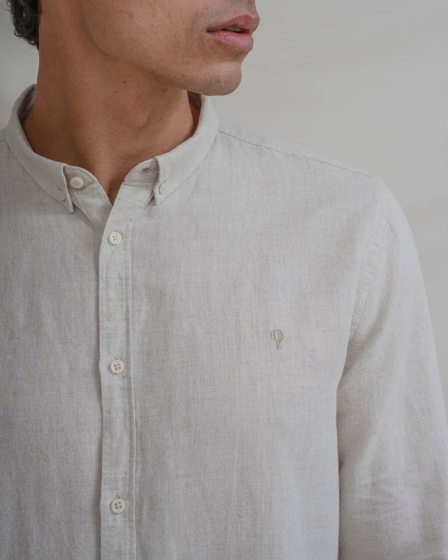 CAMISA LINO BEIGE