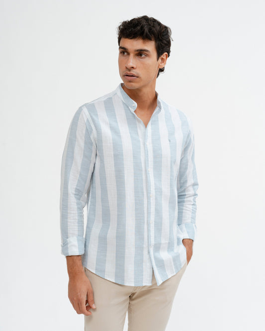 CAMISA RAYA CUELLO MAO