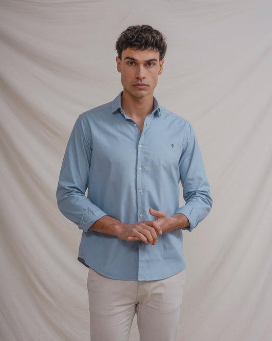 CAMISA CELESTE ALGODÓN