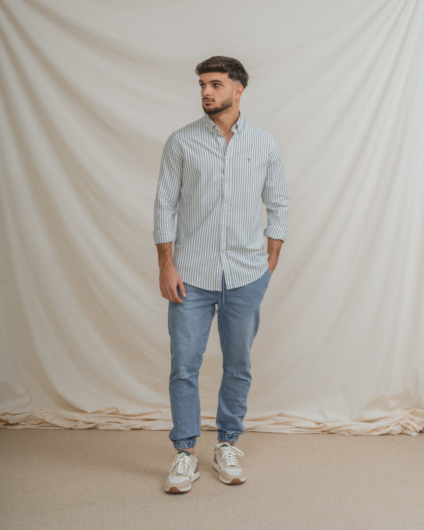 CAMISA OXFORD RAYA VERDE