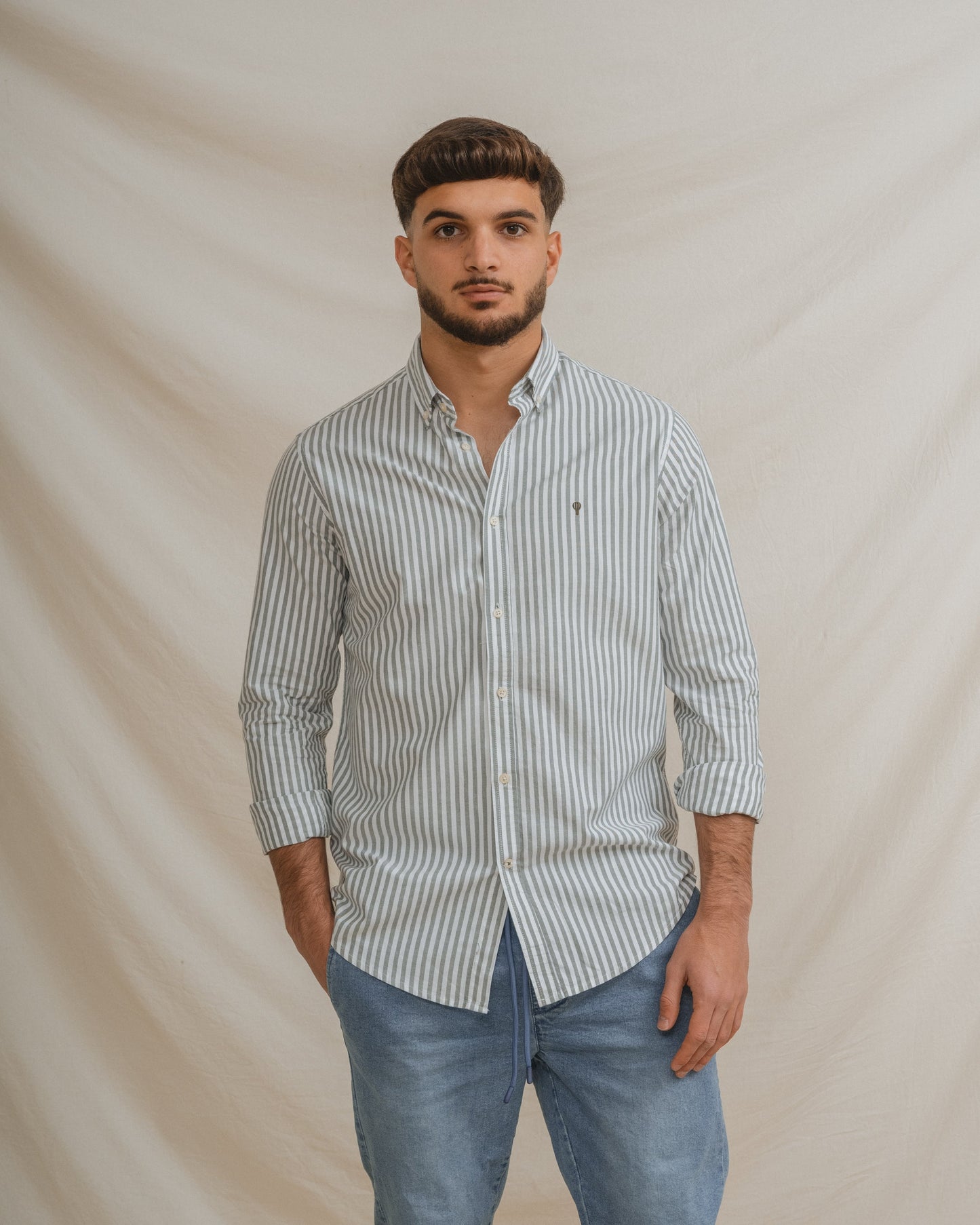 CAMISA OXFORD RAYA VERDE