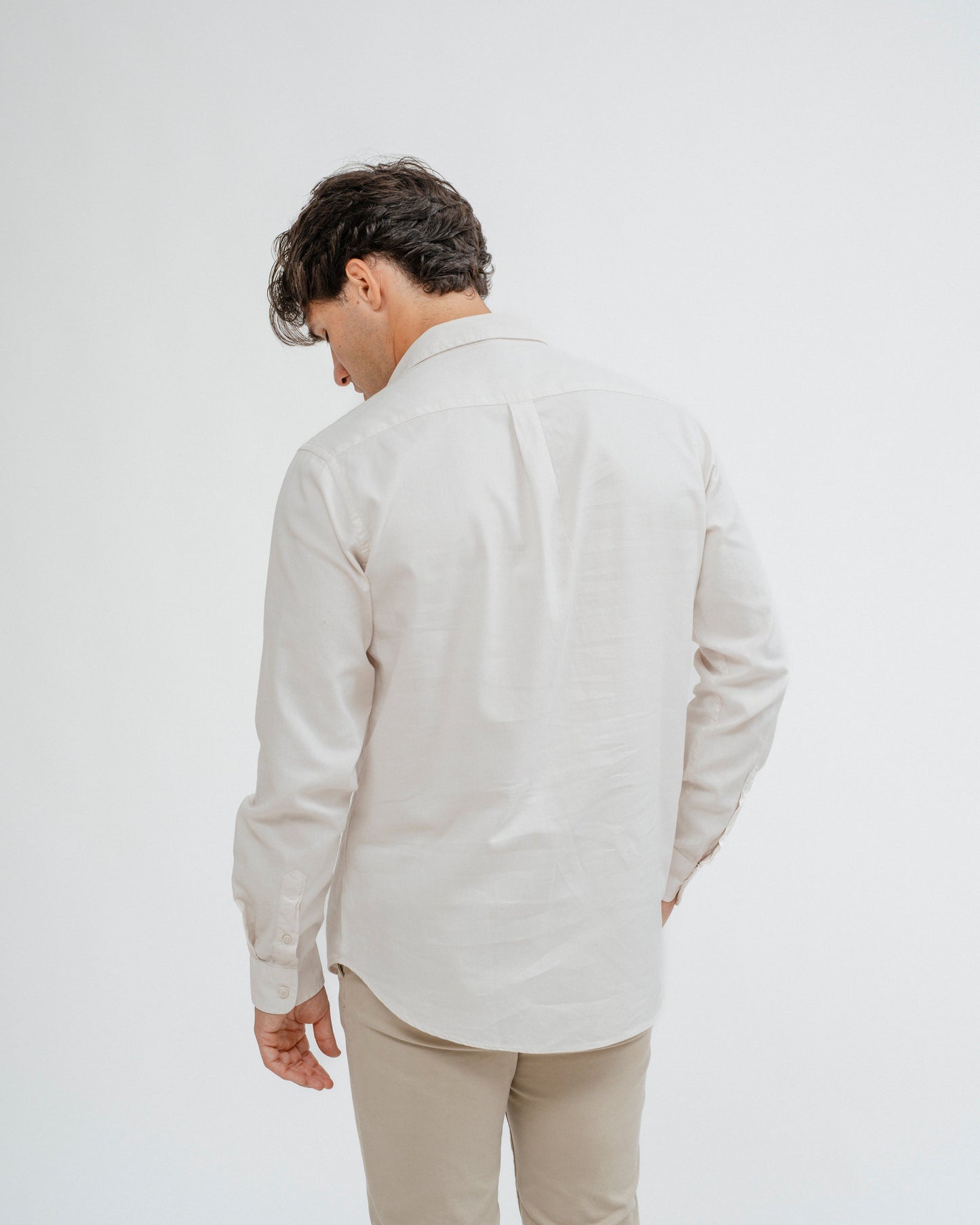 CAMISA POLERA TINTE FALSO BLANCA