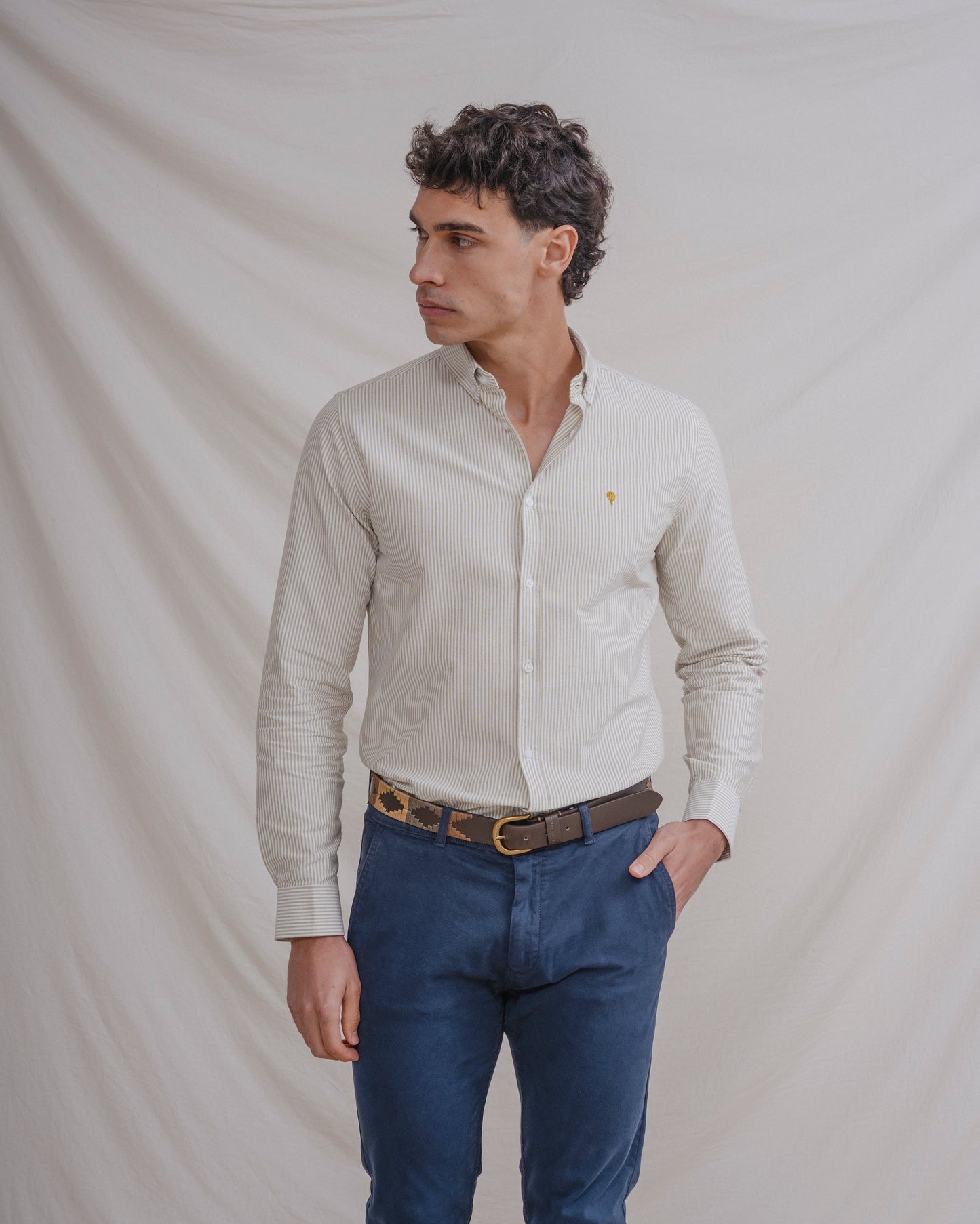 CAMISA OXFORD RAYA VERDE