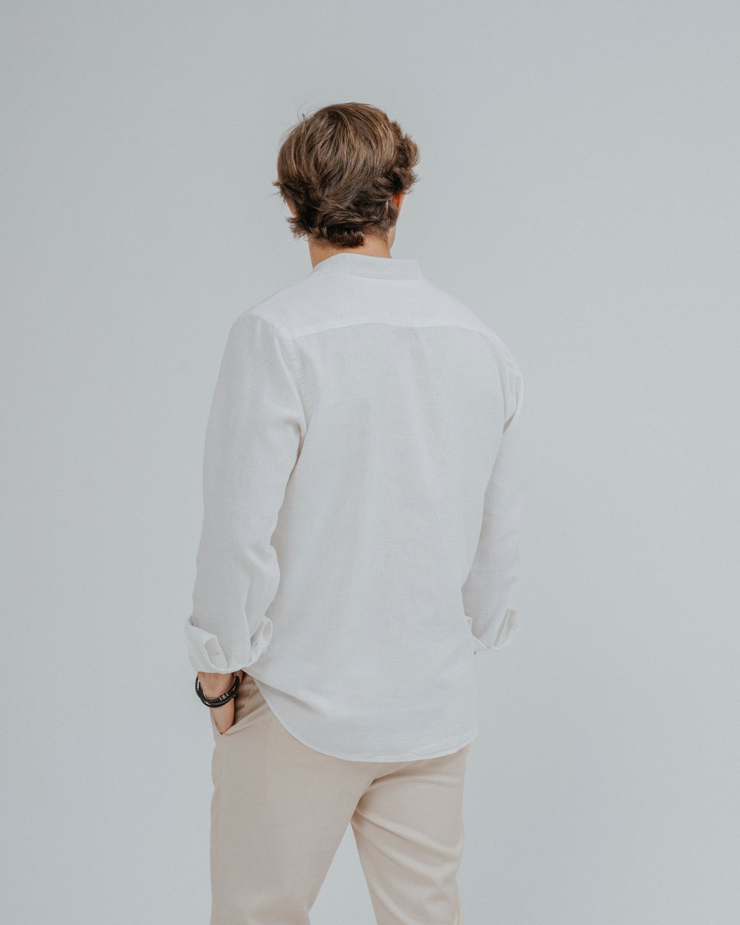 CAMISA LINO BLANCA CUELLO MAO