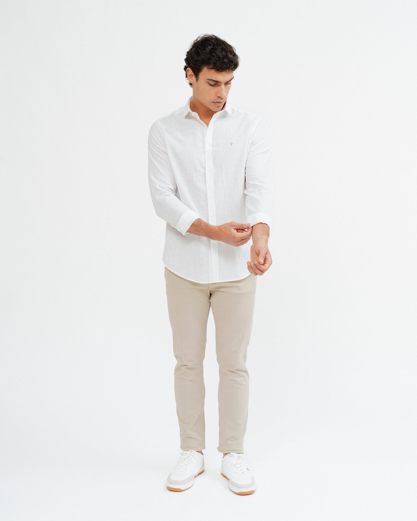 CAMISA FLAMÉ CON LINO BLANCA