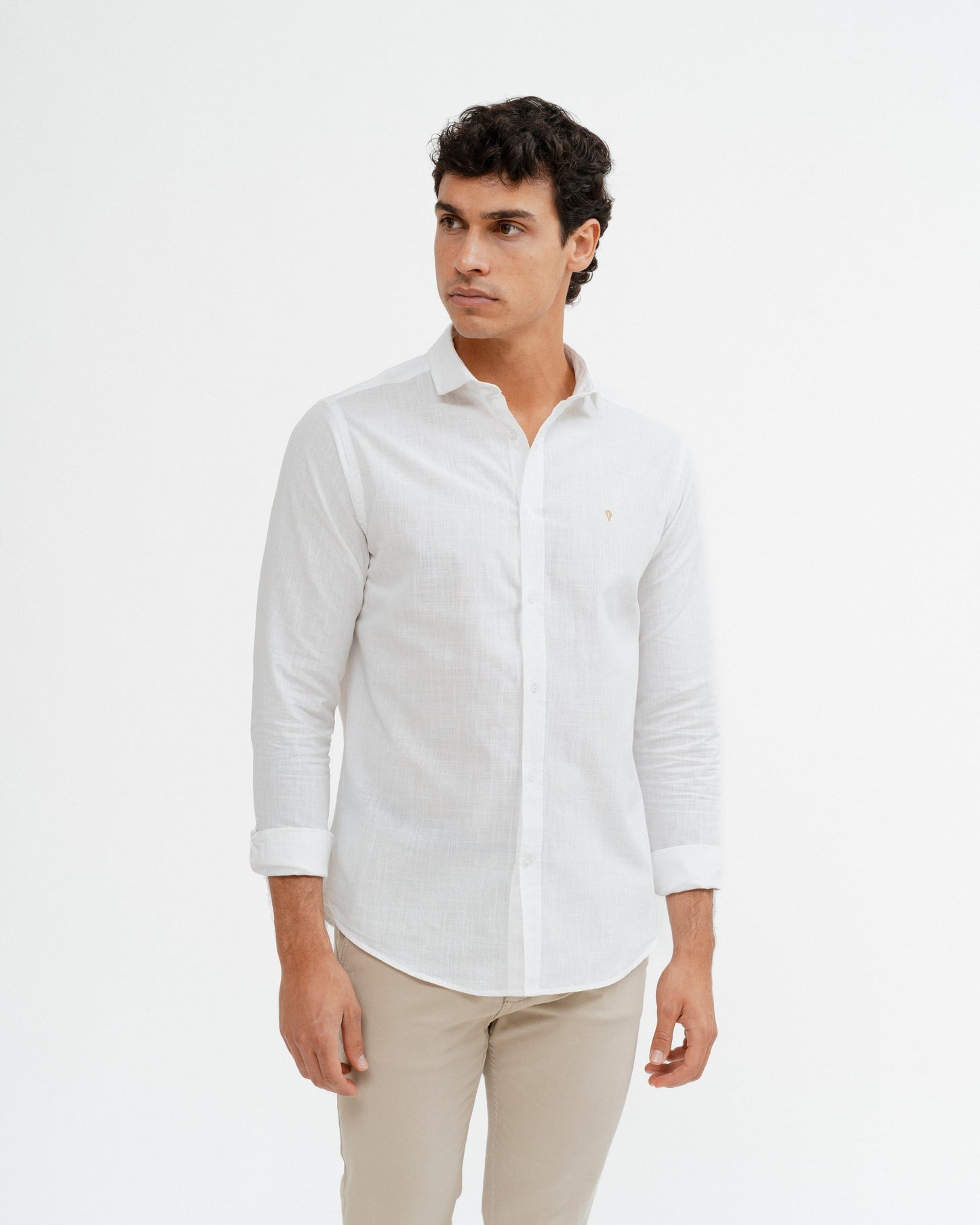 CAMISA FLAMÉ CON LINO BLANCA