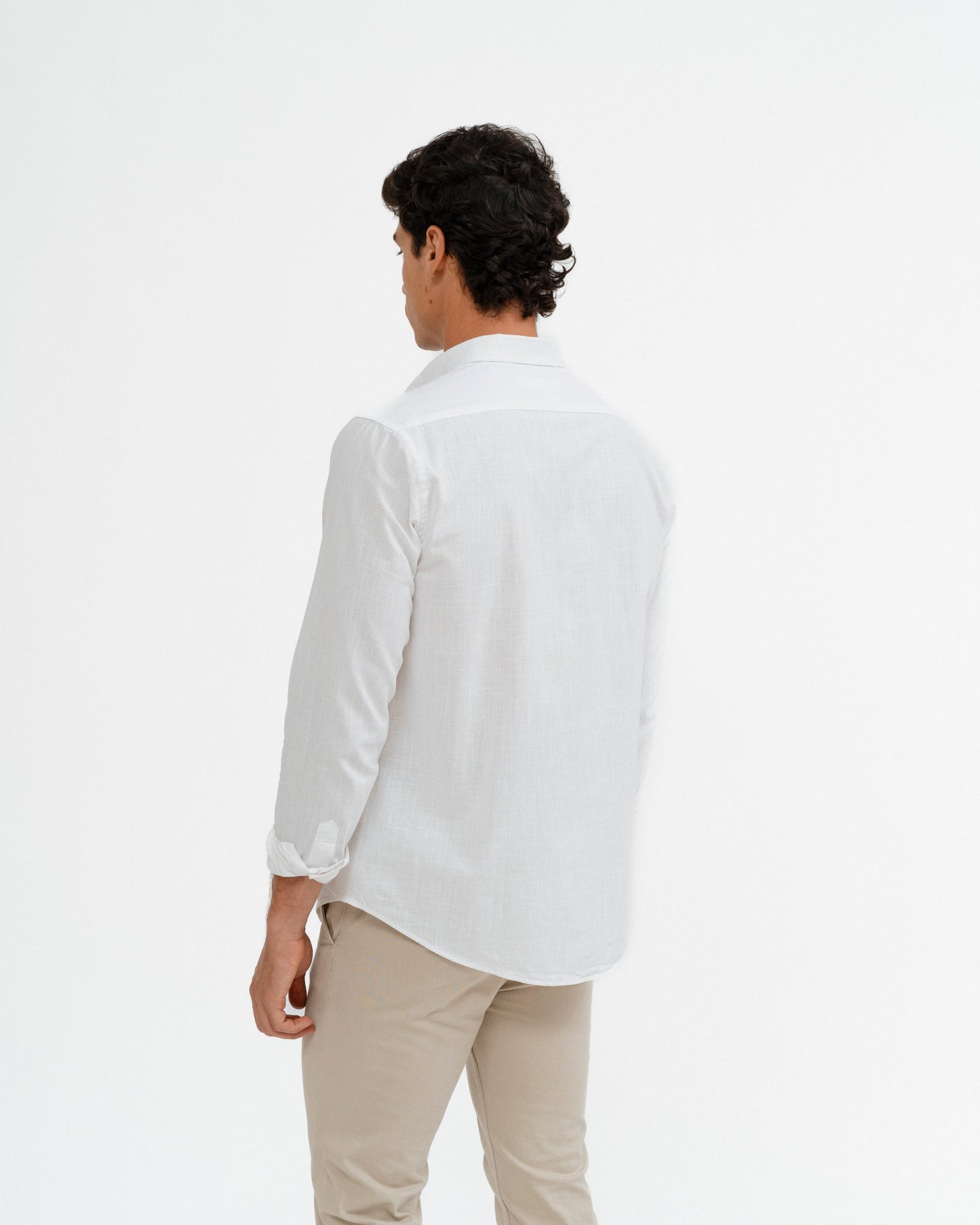 CAMISA FLAMÉ CON LINO BLANCA