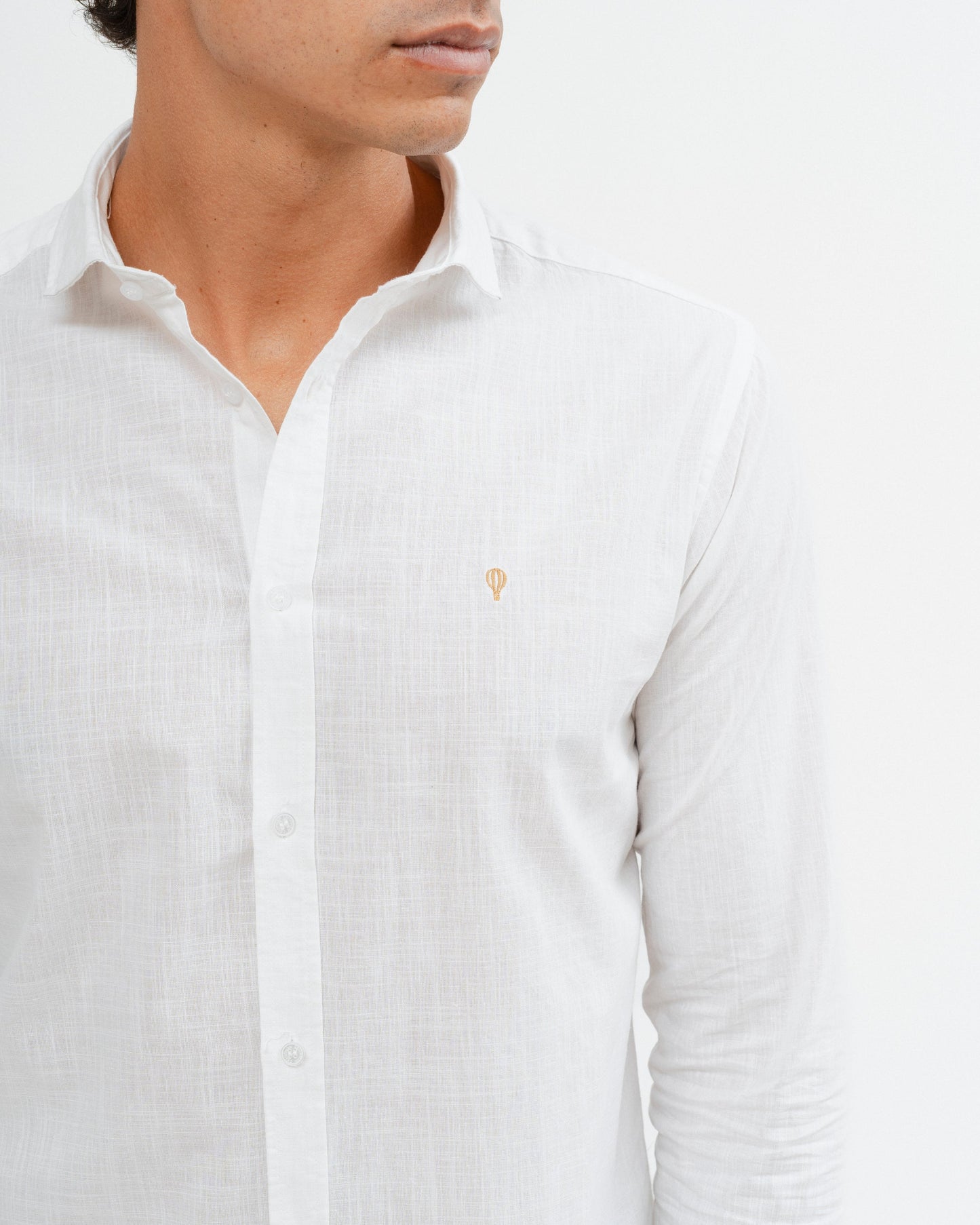 CAMISA FLAMÉ CON LINO BLANCA