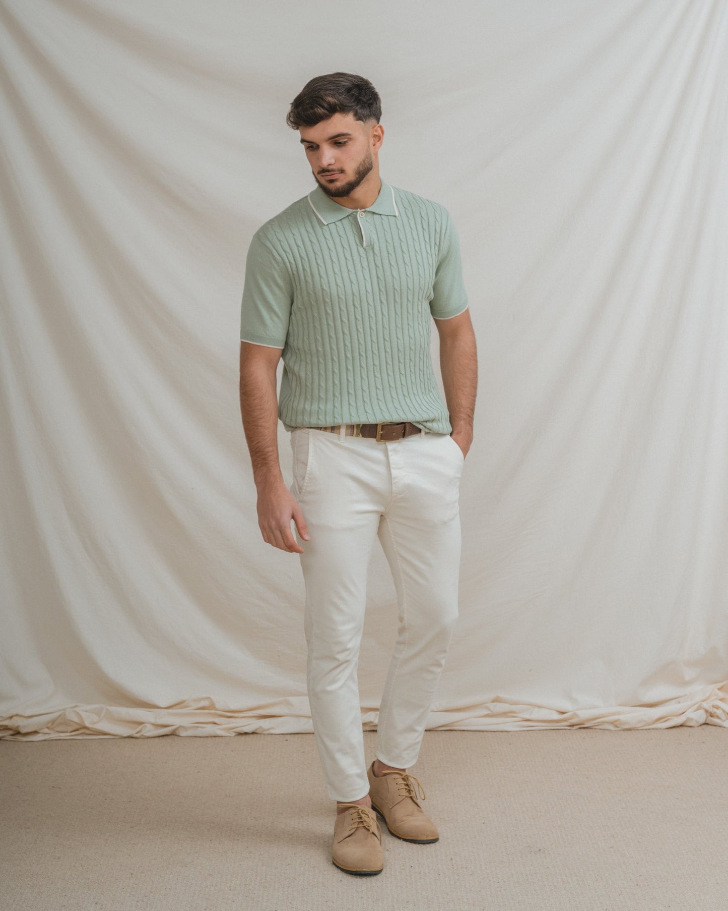 POLO TRICOT NUDOS VERDE