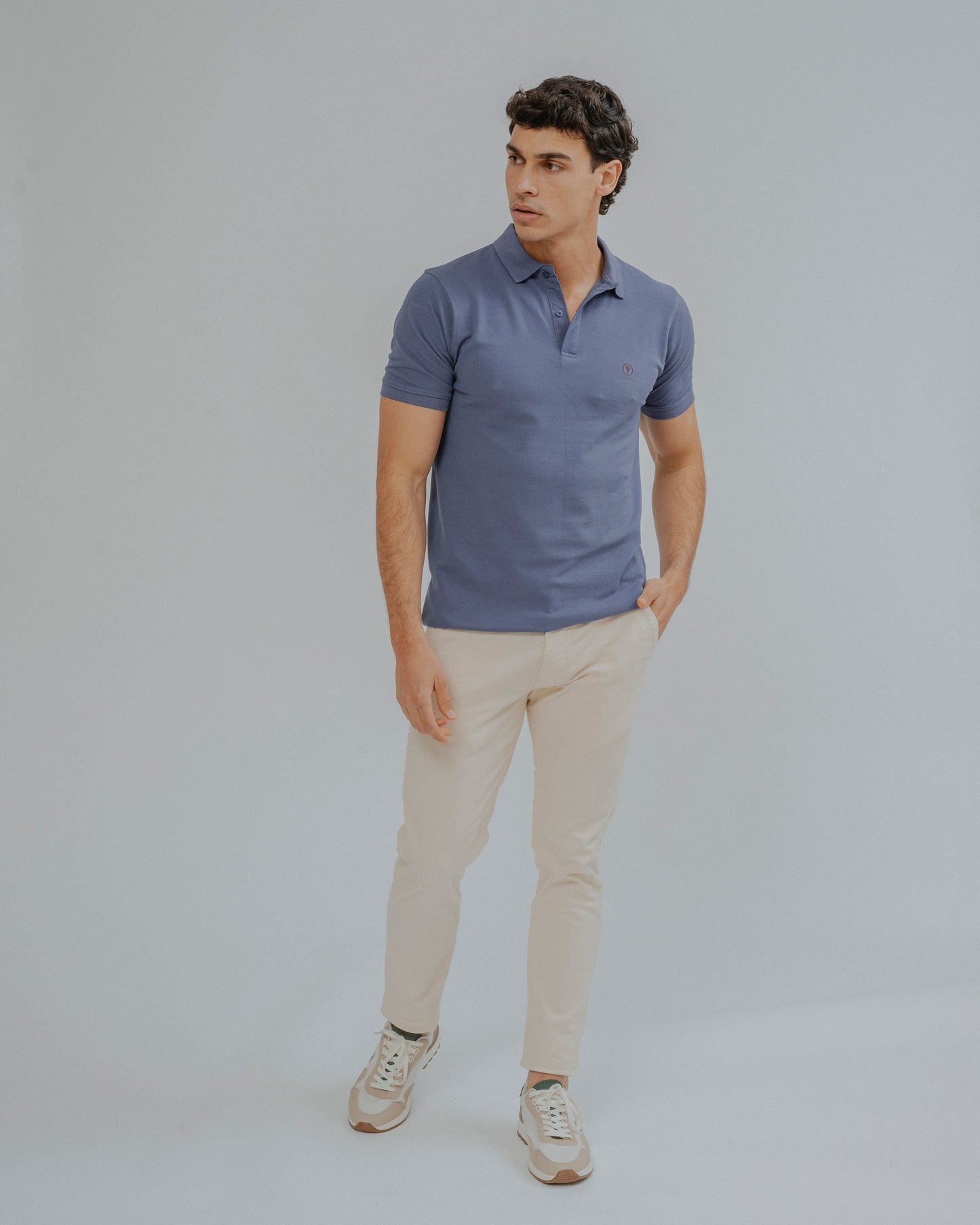 POLO BÁSICO REGULAR FIT AZUL