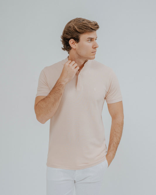 POLO BÁSICO CUELLO MAO ROSA