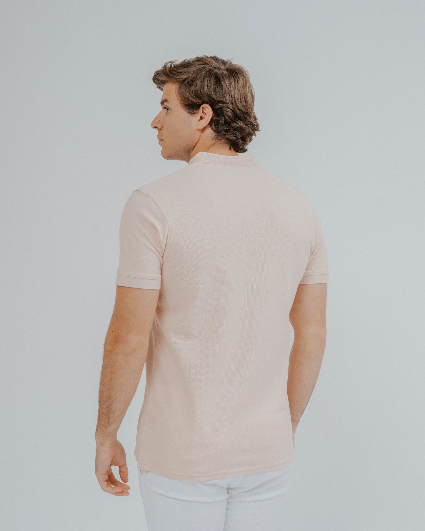 POLO BÁSICO CUELLO MAO ROSA
