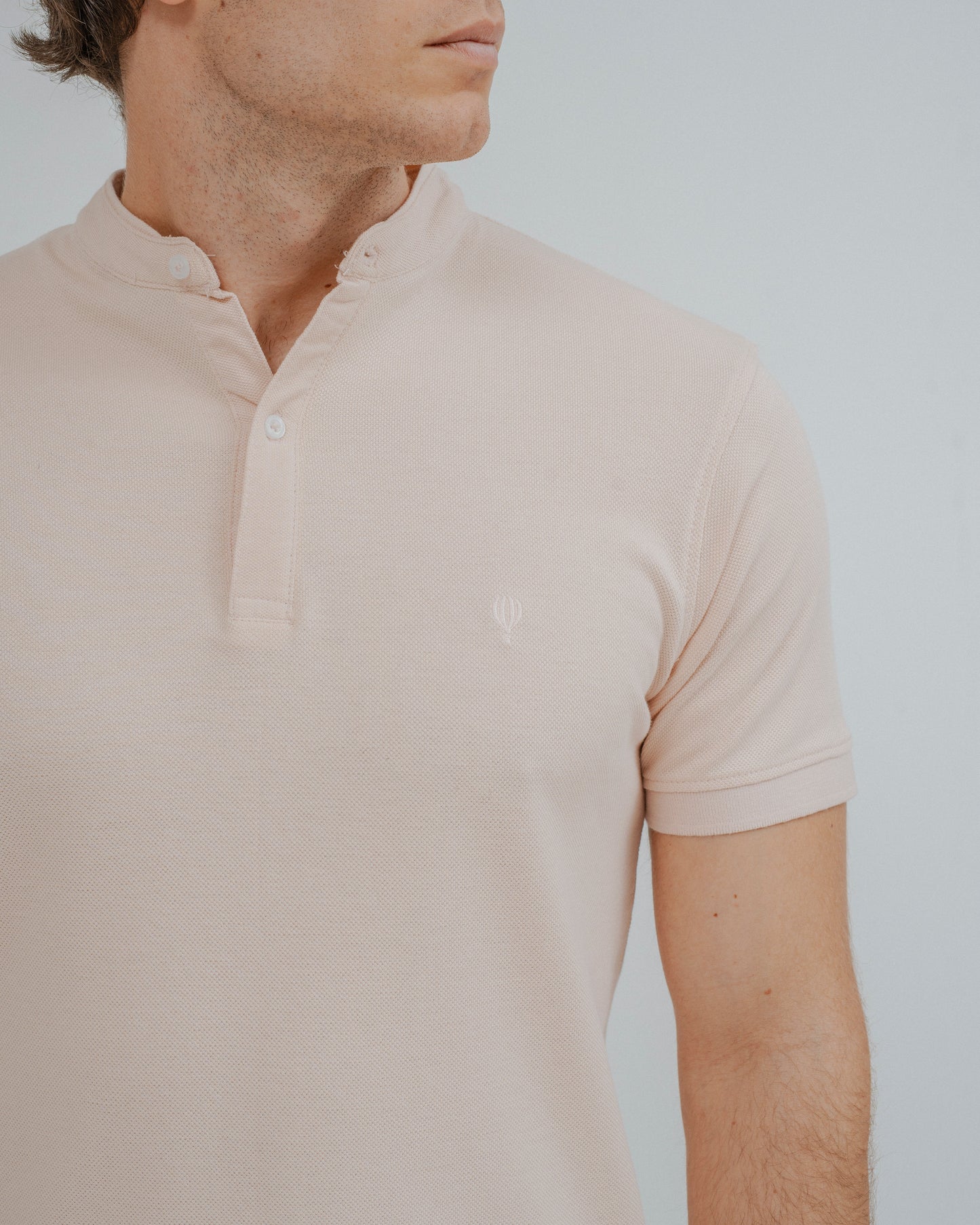 POLO BÁSICO CUELLO MAO ROSA