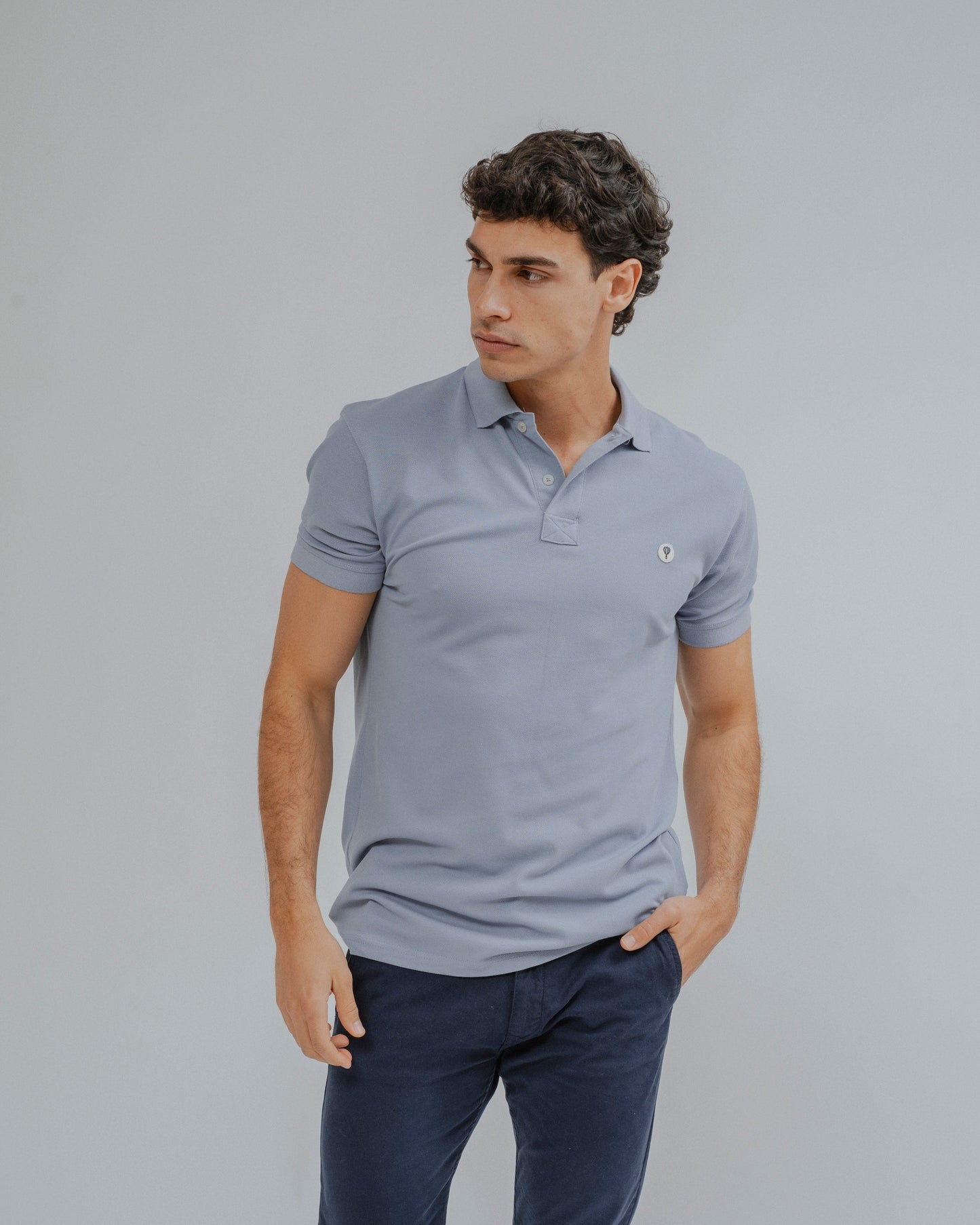 POLO BÁSICO COMFORT CELESTE