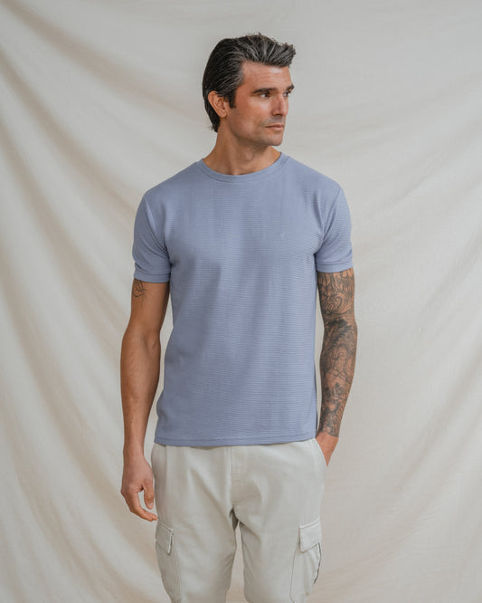 CAMISETA ESTRUCTURA CELESTE