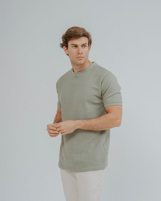 CAMISETA ESTRUCTURA PERFORADA VERDE