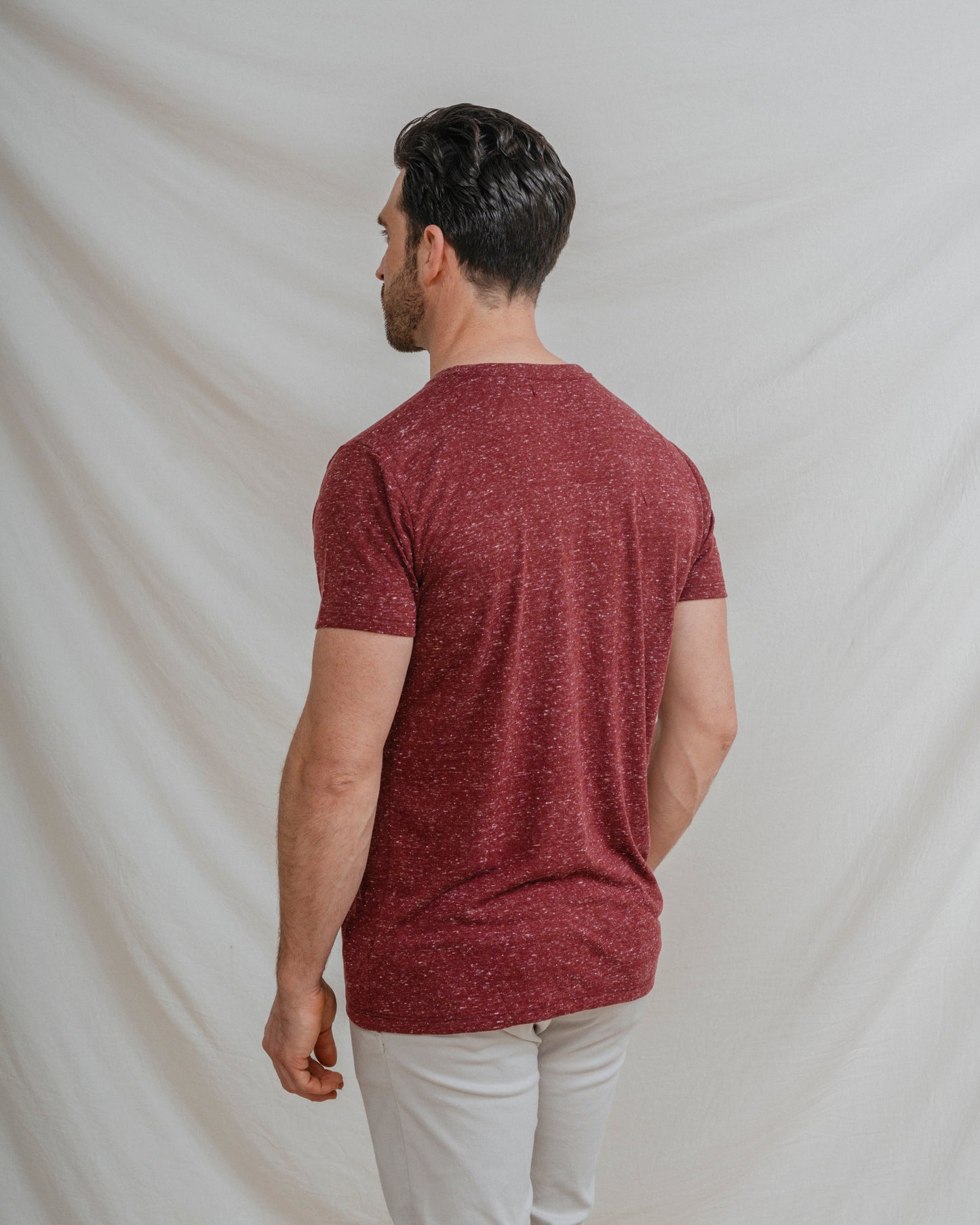 CAMISETA MEZCLA BOLSILLO BURDEOS