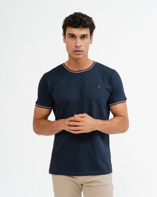 CAMISETA BÁSICA RIBETE BICOLOR