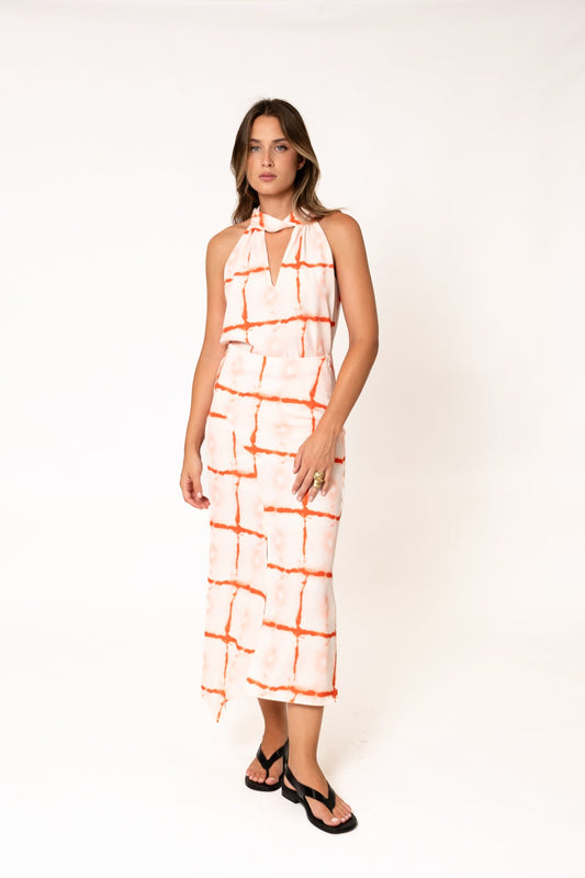 FALDA MIDI ESTAMPADA