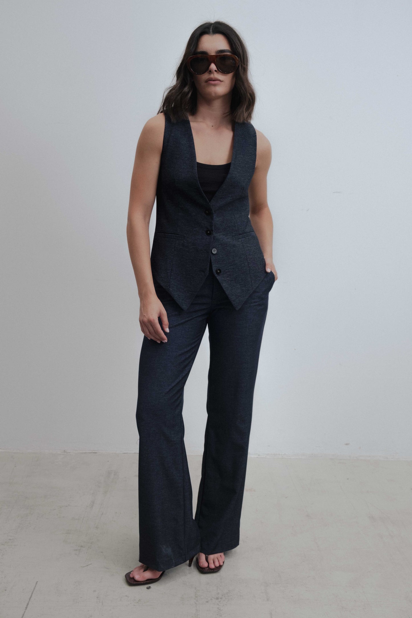 CHALECO EFECTO DENIM