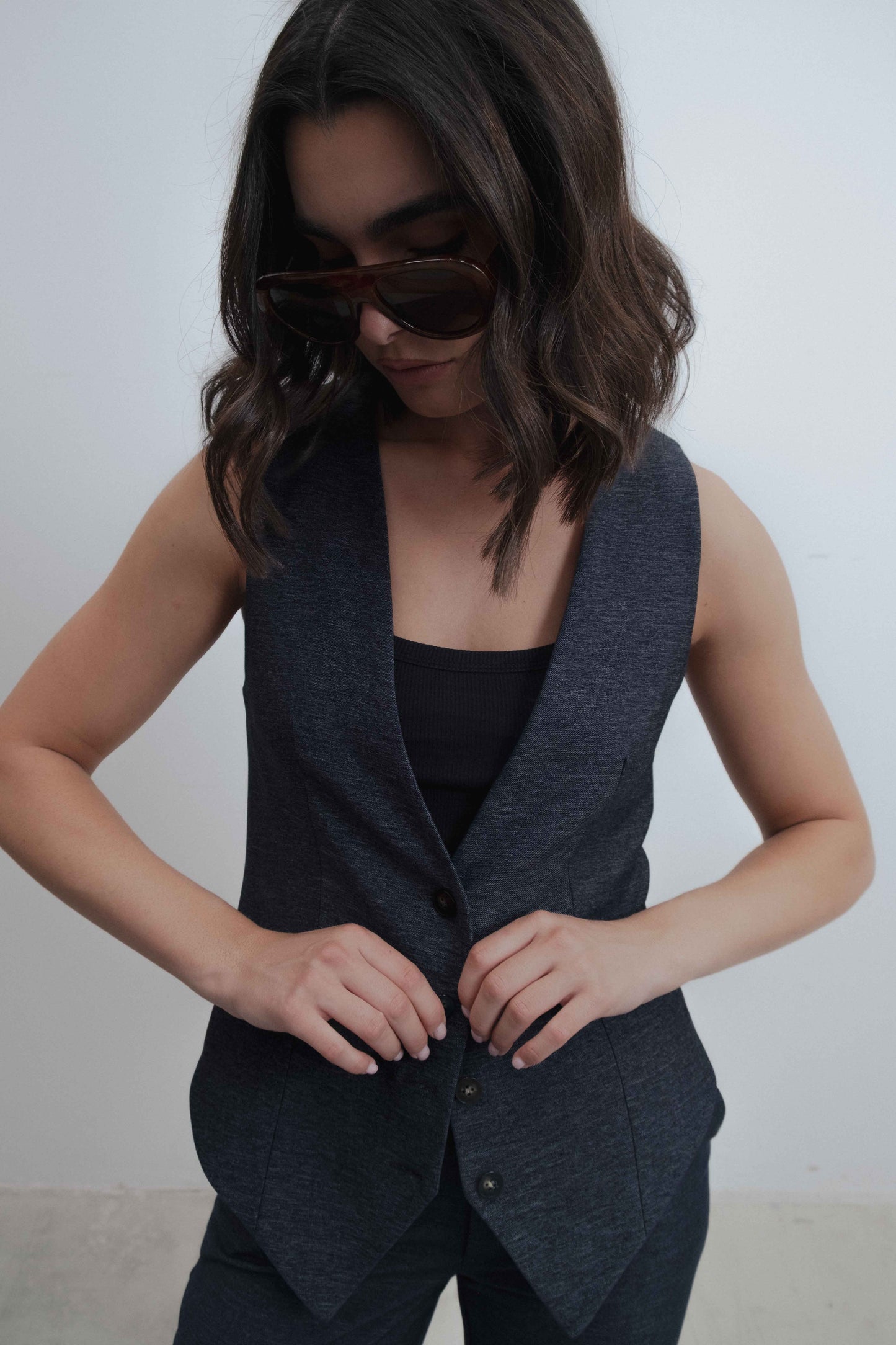 CHALECO EFECTO DENIM