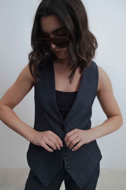 CHALECO EFECTO DENIM