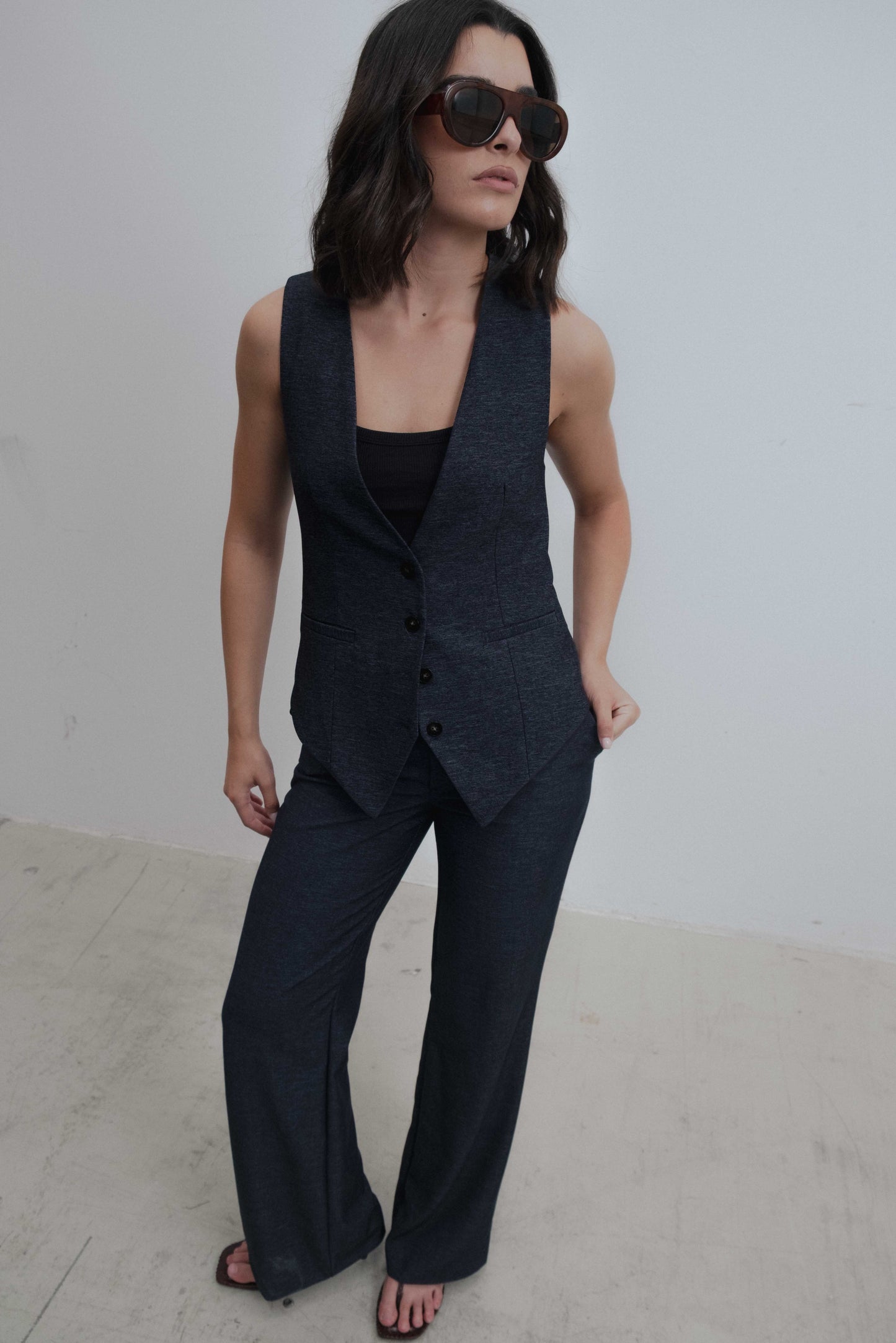 CHALECO EFECTO DENIM