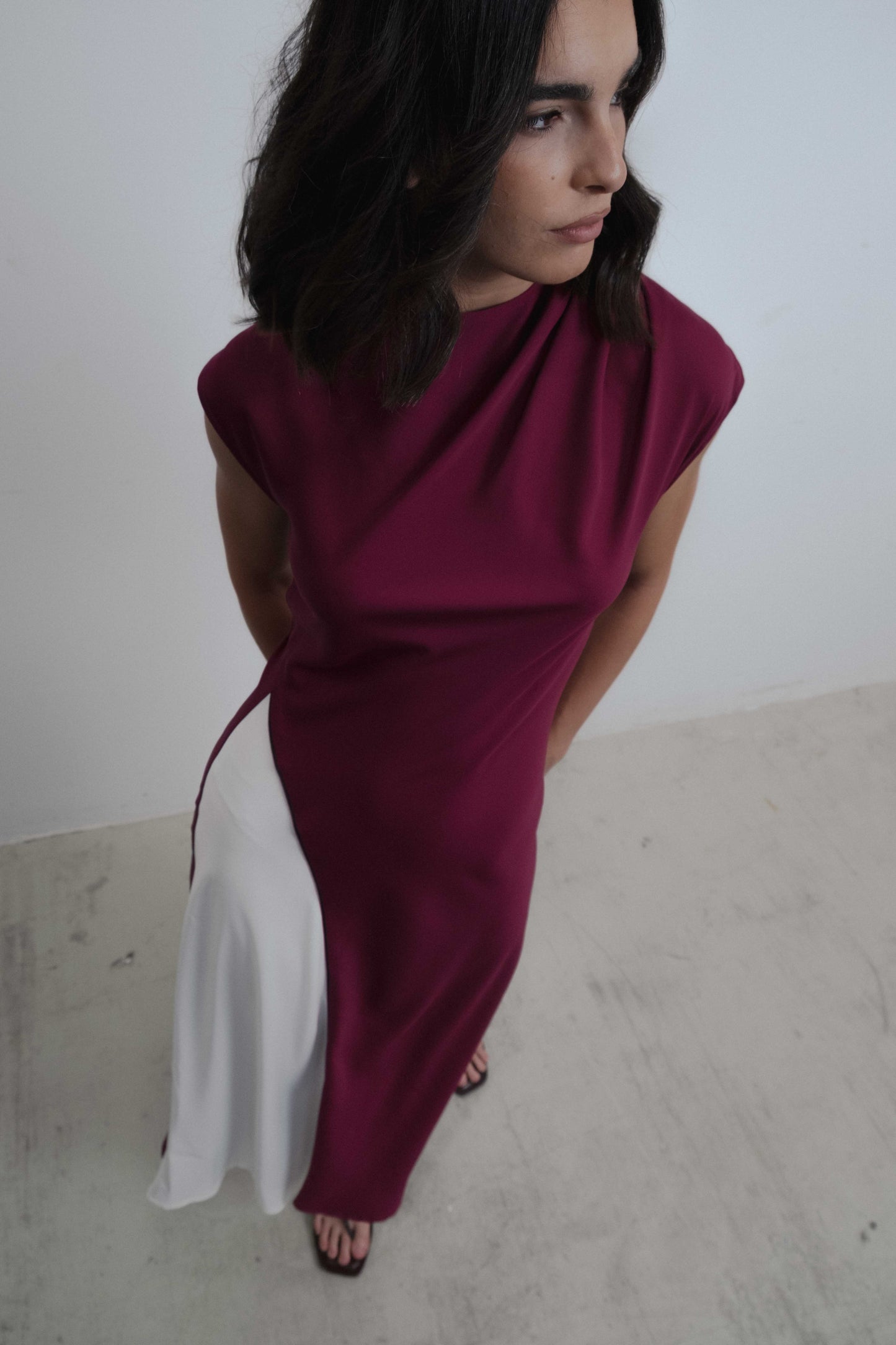 VESTIDO MIDI COMBINADO
