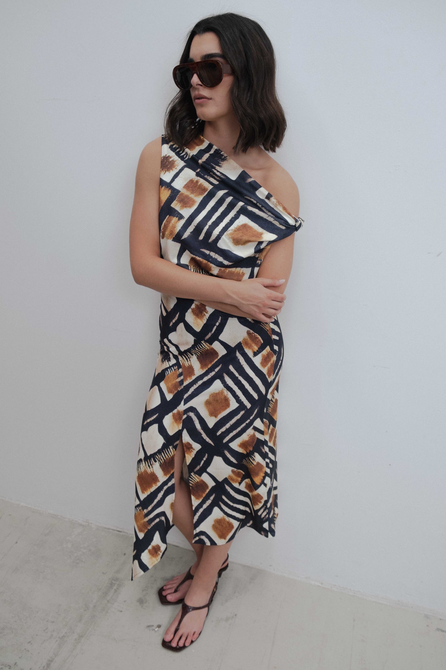 FALDA MIDI ESTAMPADA