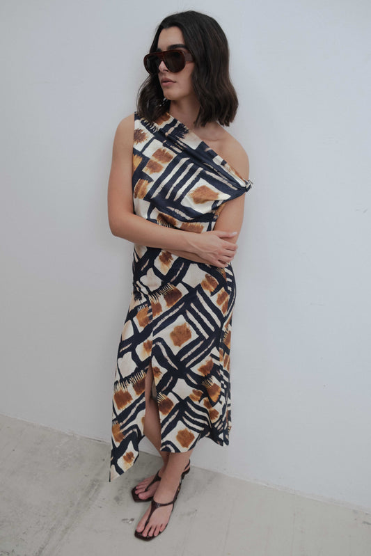 FALDA MIDI ESTAMPADA