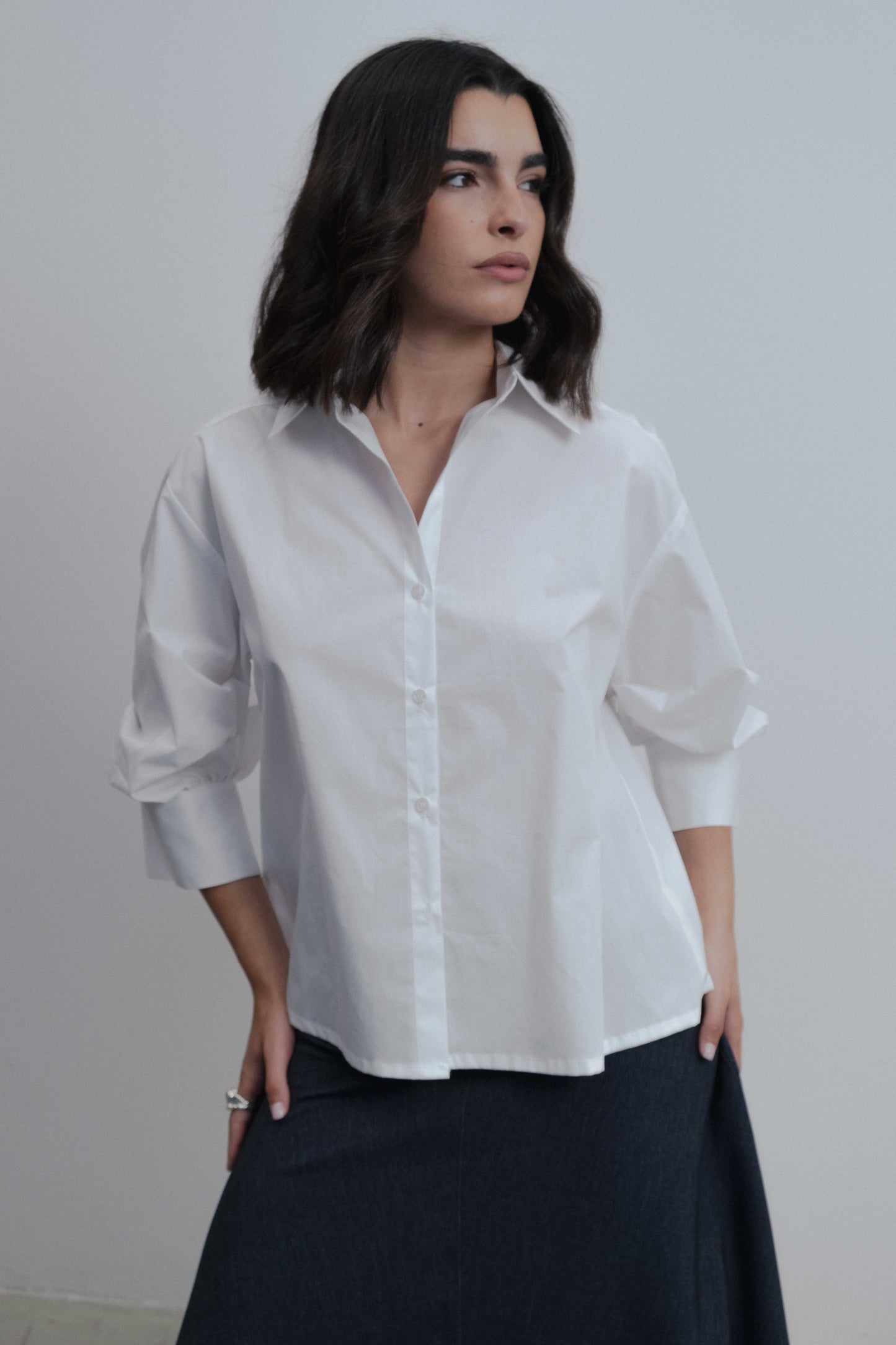 CAMISA MANGA ABULLONADA