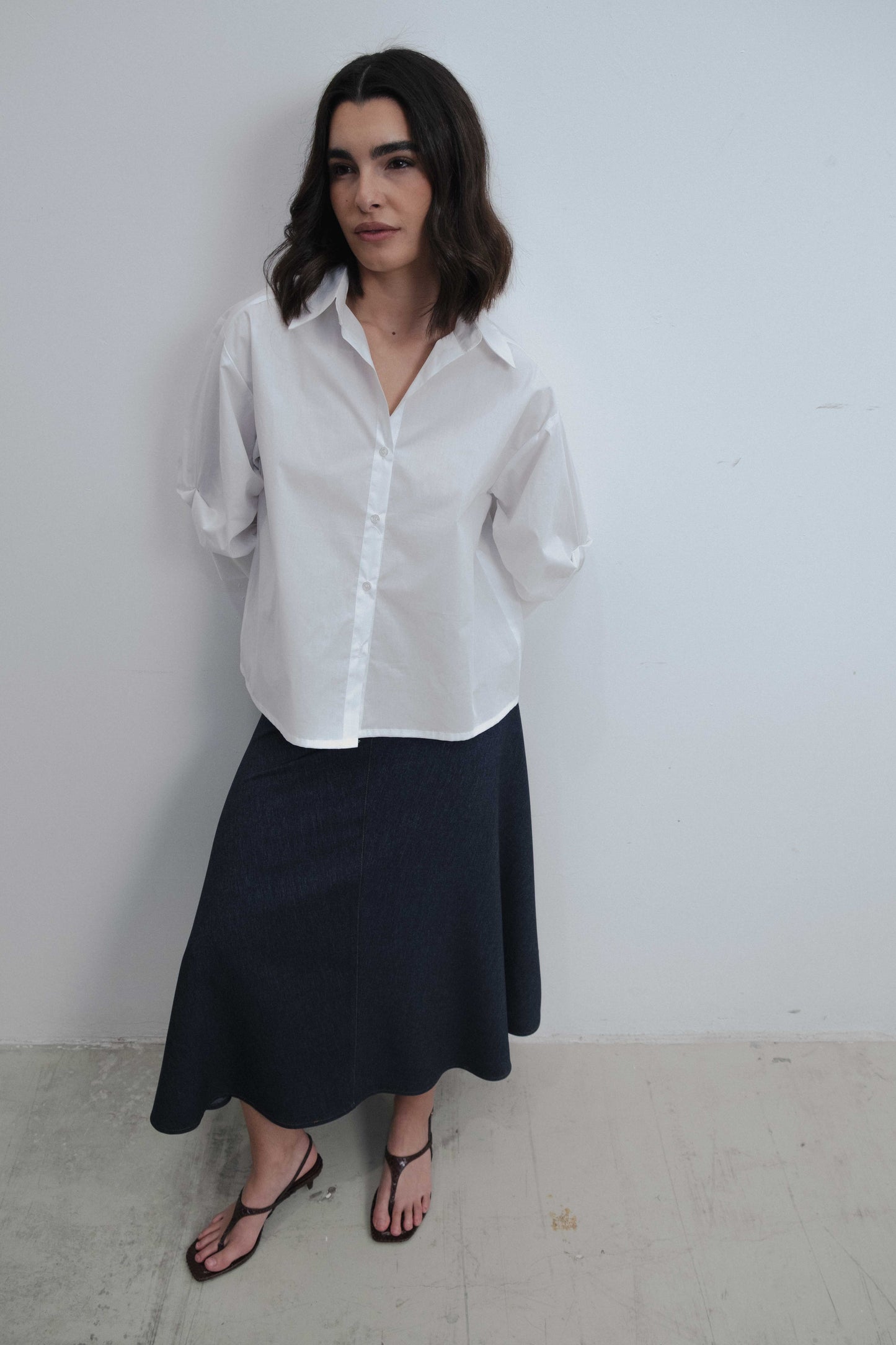 CAMISA MANGA ABULLONADA
