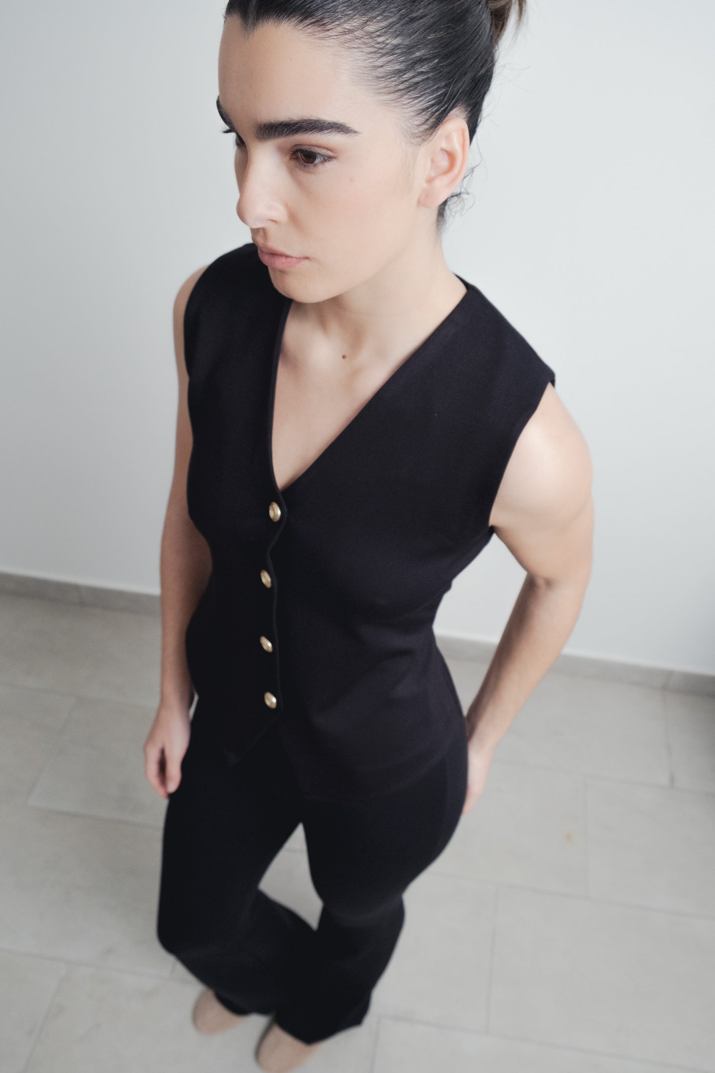 PANTALON PUNTO TEXTURA FLARE