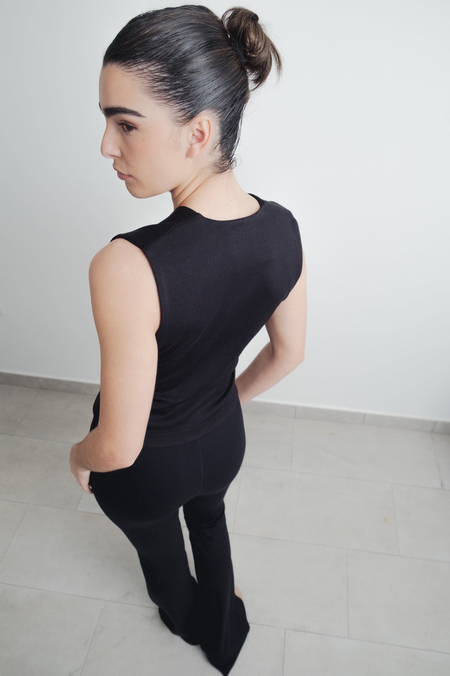 PANTALON PUNTO TEXTURA FLARE