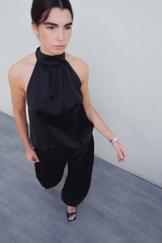 TOP HALTER SATINADO